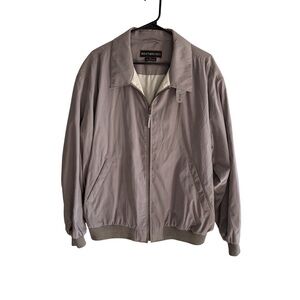 Weathercast Mens XL Lightweight Zip Jacket Taupe Harrington Golf Casual